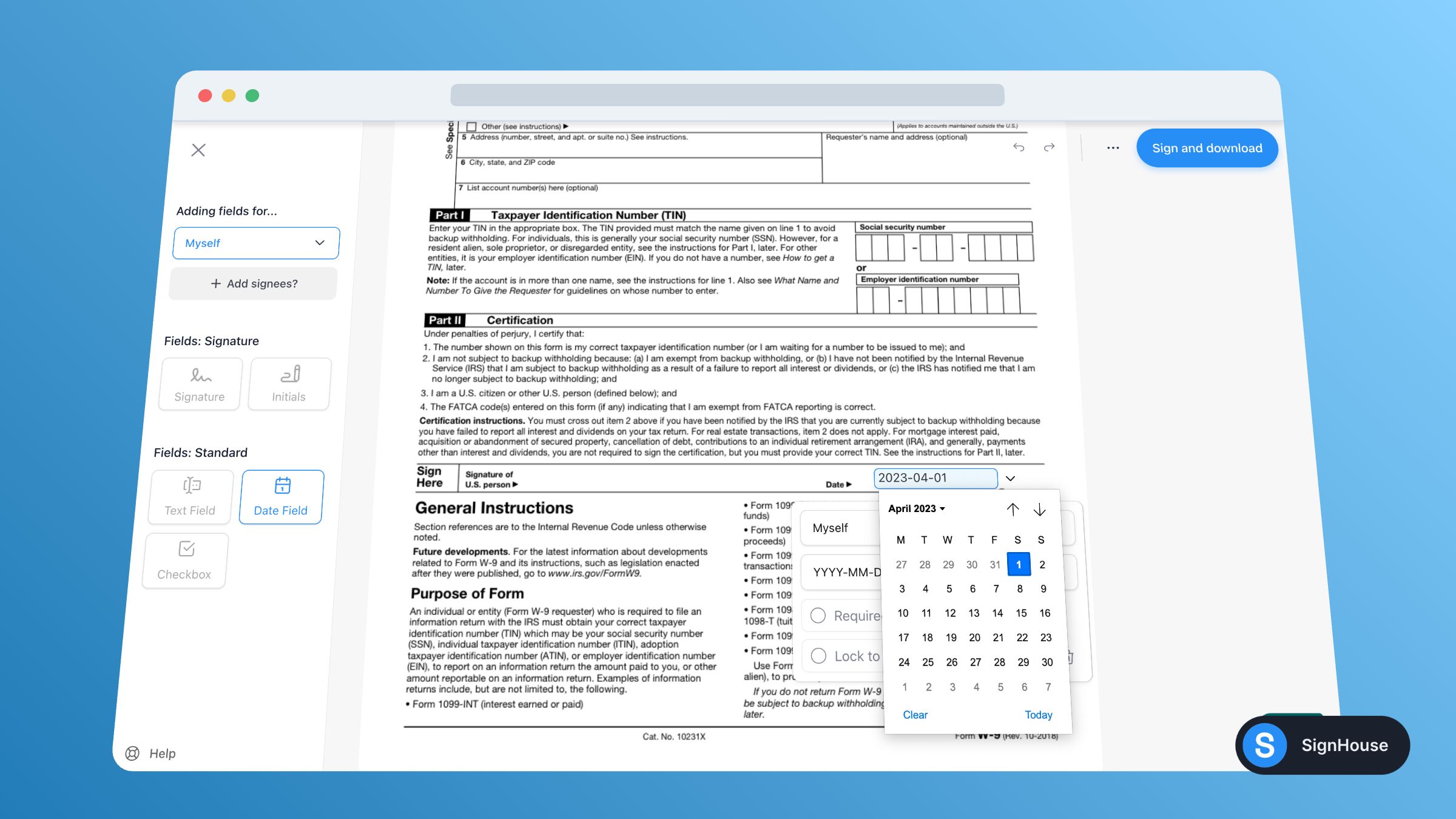 W-9 Request for Taxpayer: How To Fill &amp; Sign (2024) - SignHouse